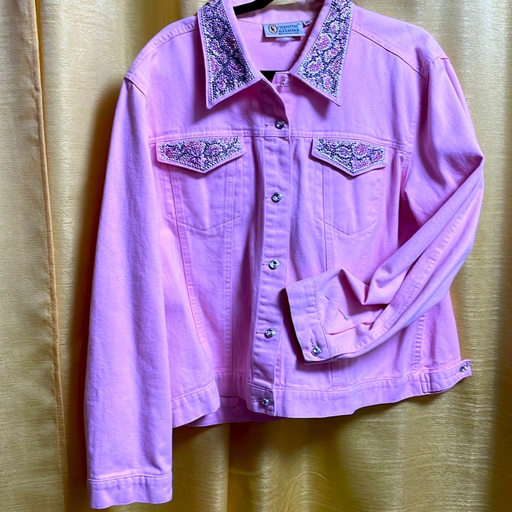 ￼ Pink denim jacket by Christine Alexander